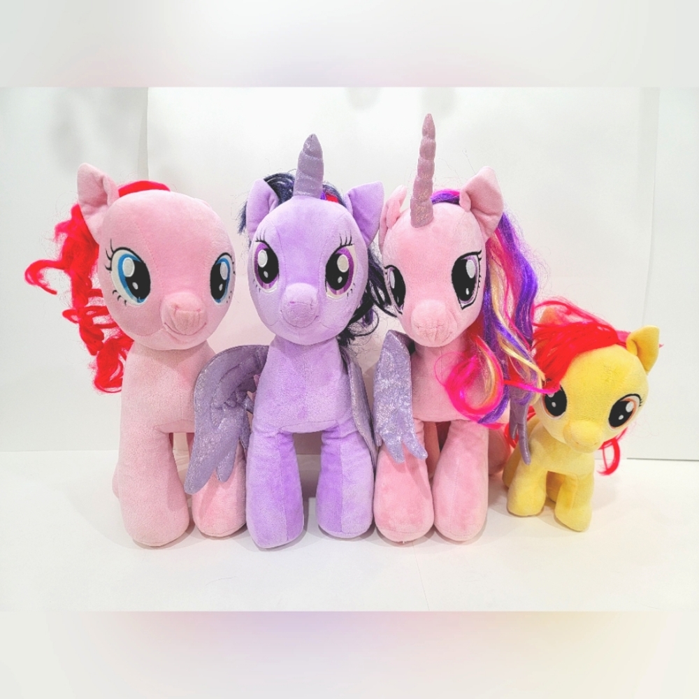 4 My Little Pony Build-A Bear Plush Lot Princess Cadence Pinky Pie apple blossom
